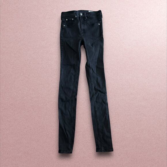 Rag & Bone High Rise Skinny Jean in Black - Picture 2 of 6